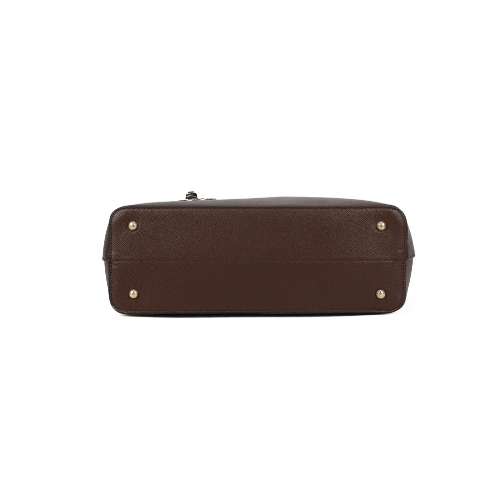 Base plate structurée du sac Opéra café, pour un cabas qui tient bien sa forme – réf. G-9227-20