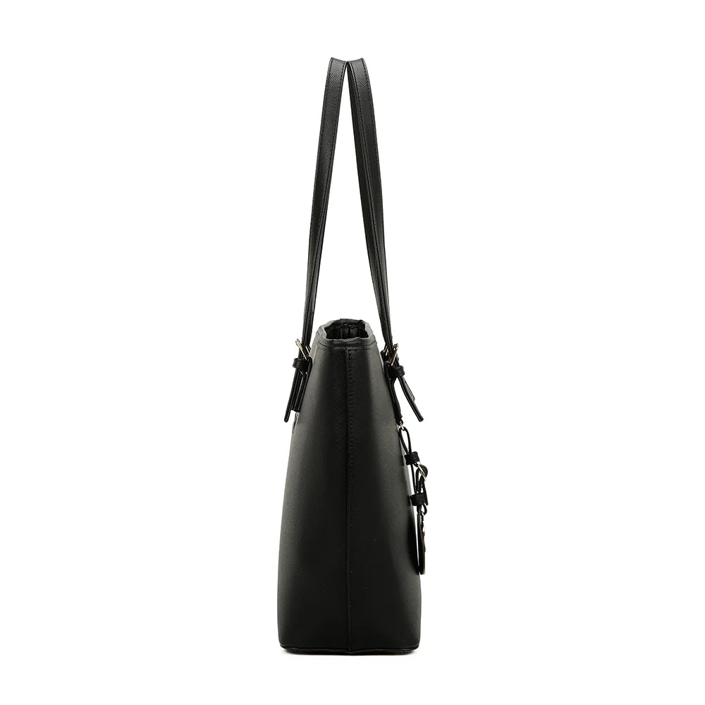 Profil du cabas Opéra noir : 13 cm de profondeur pour ranger tablette et essentiels – réf. G-9227-20