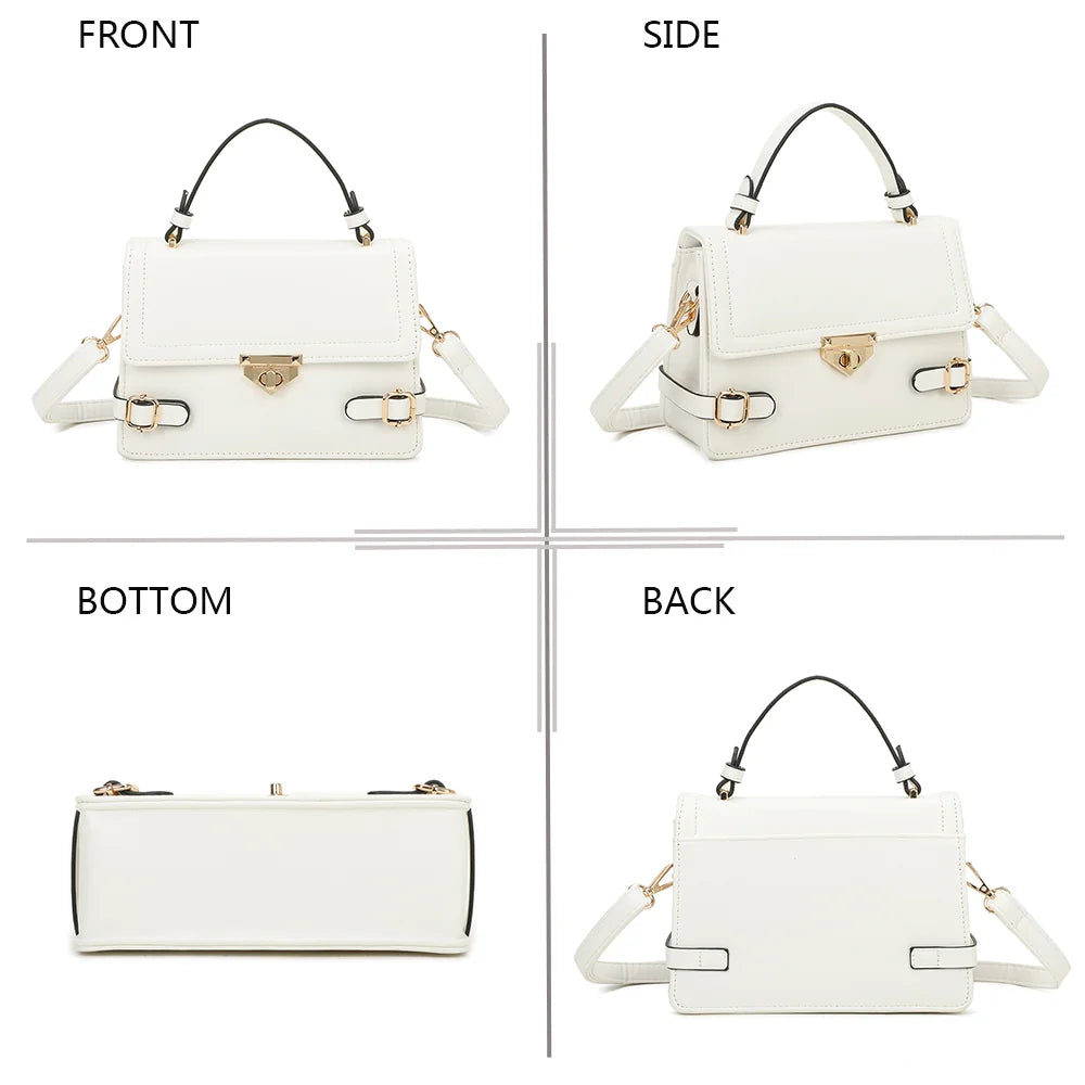 Le Petit Chic blanc sous quatre angles : face, côté, dessous et dos pour découvrir chaque détail – réf. C-0176-2