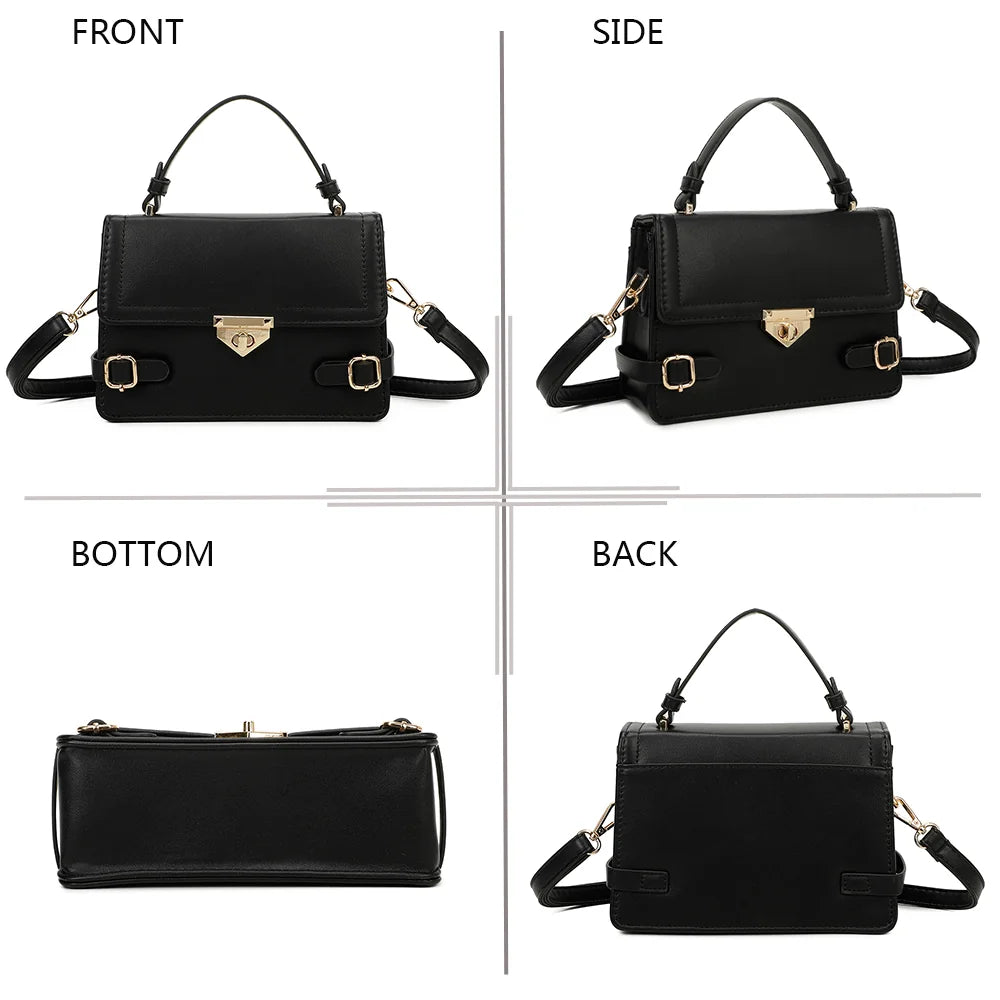 Le Petit Chic noir sous quatre angles : face, côté, dessous et dos pour découvrir chaque détail – réf. C-0176-2