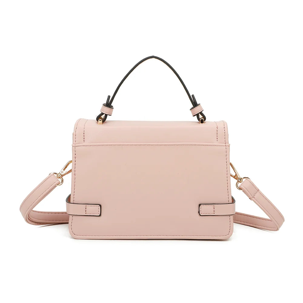 Dos du Petit Chic rose, ligne rectangulaire nette et surpiqûres apparentes en finition – réf. C-0176-2