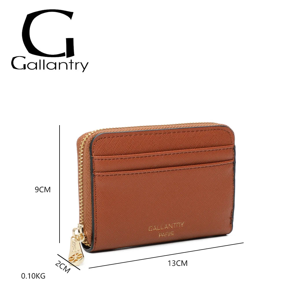Dimensions du portefeuille Petit Copain camel : 13 × 2 × 9 cm pour un poids de 0,10 kg – réf. L-86009