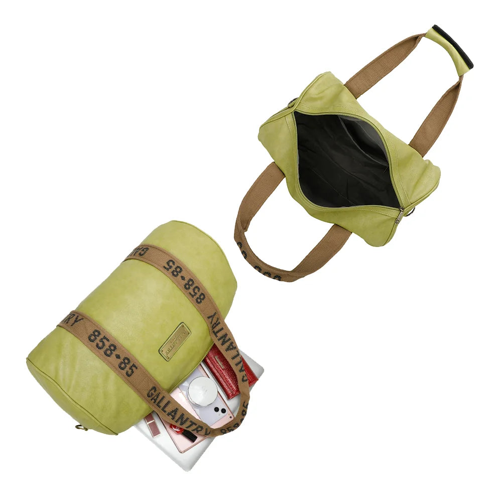 Polochon vert pomme ouvert : grand compartiment zippé pour les affaires du week-end ou du sport – réf. Z-83049