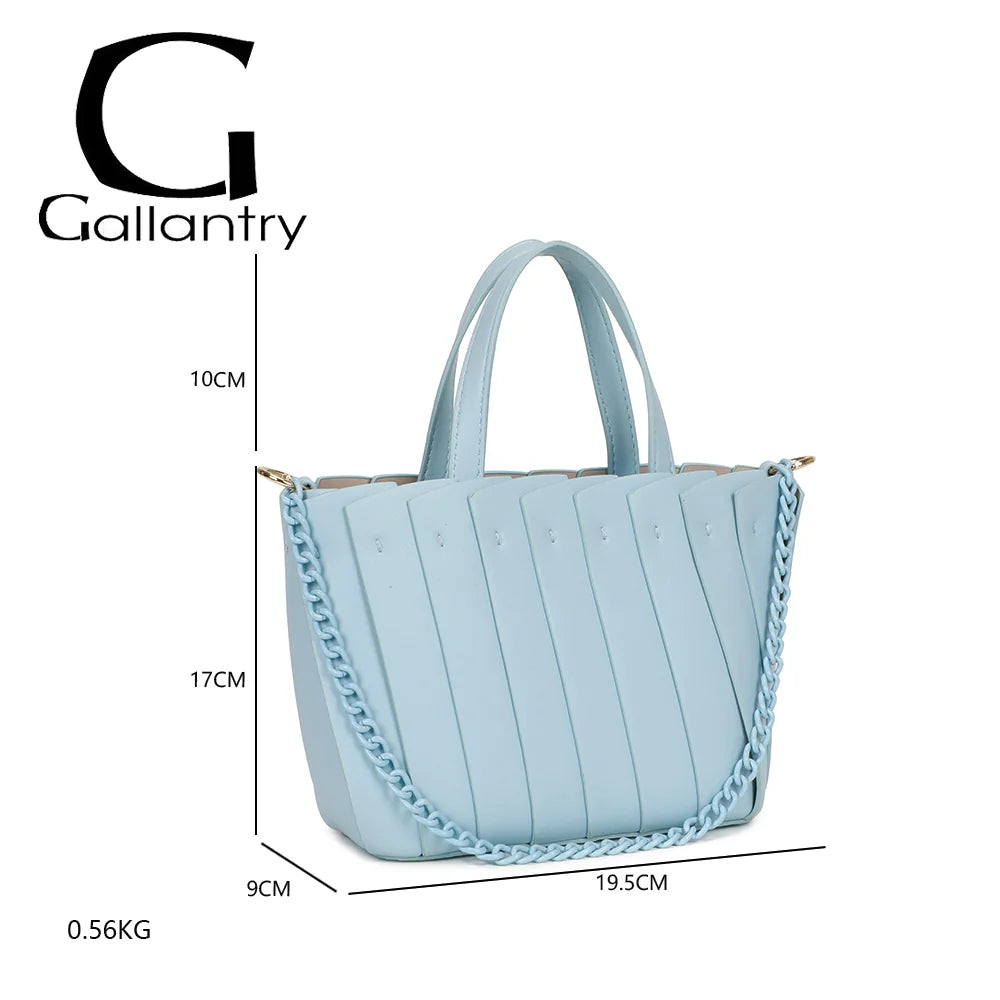 Dimensions du Rayon d’Élégance bleu clair : 19,5 × 9 × 17 cm, anses de 10 cm, 0,56 kg – réf. A-9110