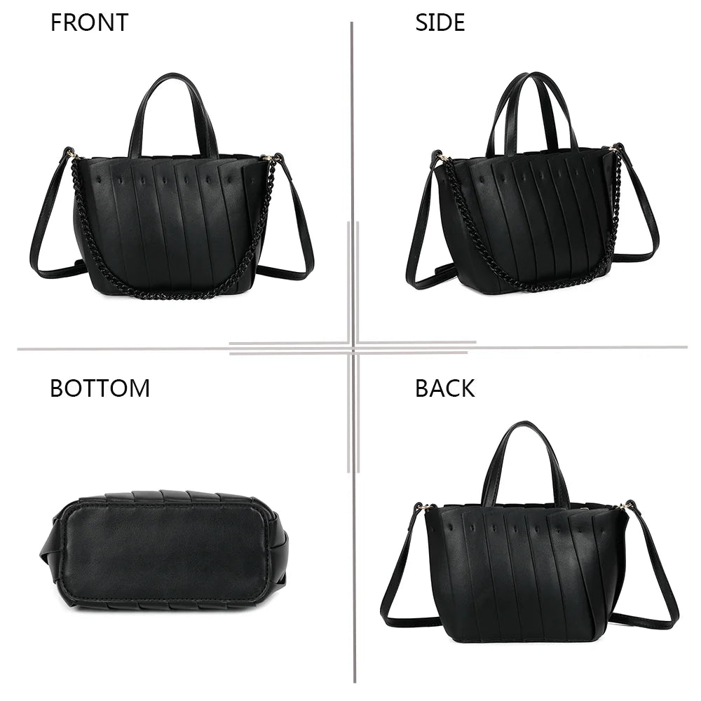 Rayon d’Élégance noir sous quatre angles : face, côté, dessous et dos – réf. A-9110