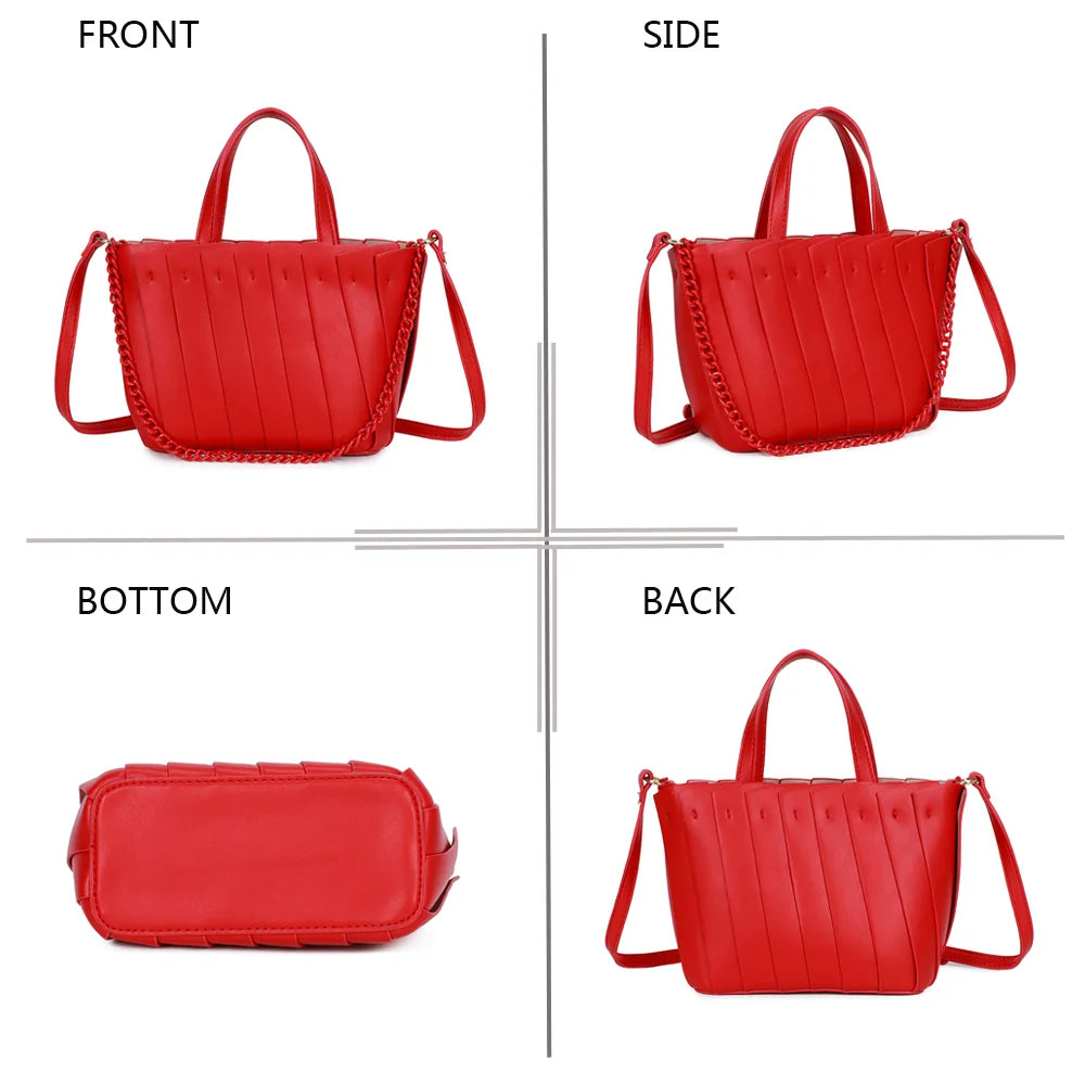 Rayon d’Élégance rouge sous quatre angles : face, côté, dessous et dos – réf. A-9110
