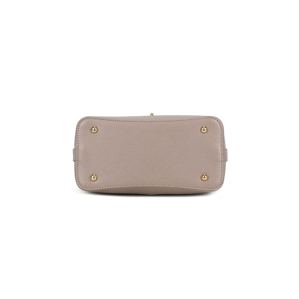 Dessous du Roséa taupe : base renforcée posée sur des pieds métalliques – réf. DQ-23005