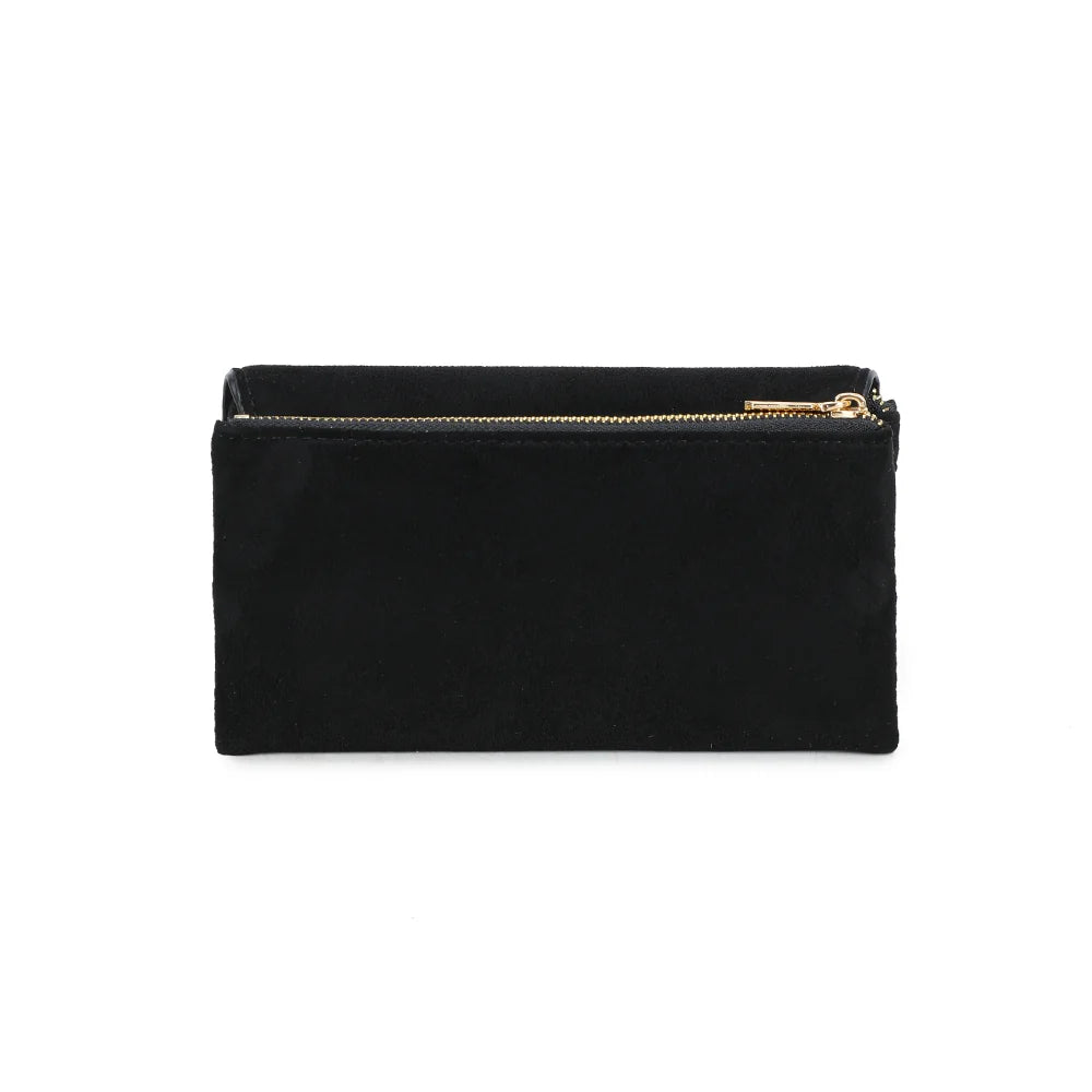 Dos du portefeuille Rosina noir, surface lisse effet suédine au toucher doux et à l’allure sobre – réf. SF-69055-1