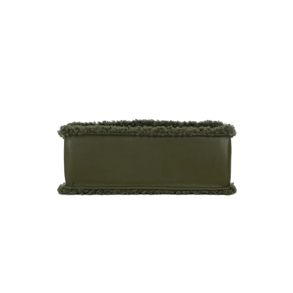 Dessous du Rosino-Fluffy kaki, un format compact de 22 × 8 cm facile à glisser partout – réf. C-0167-4