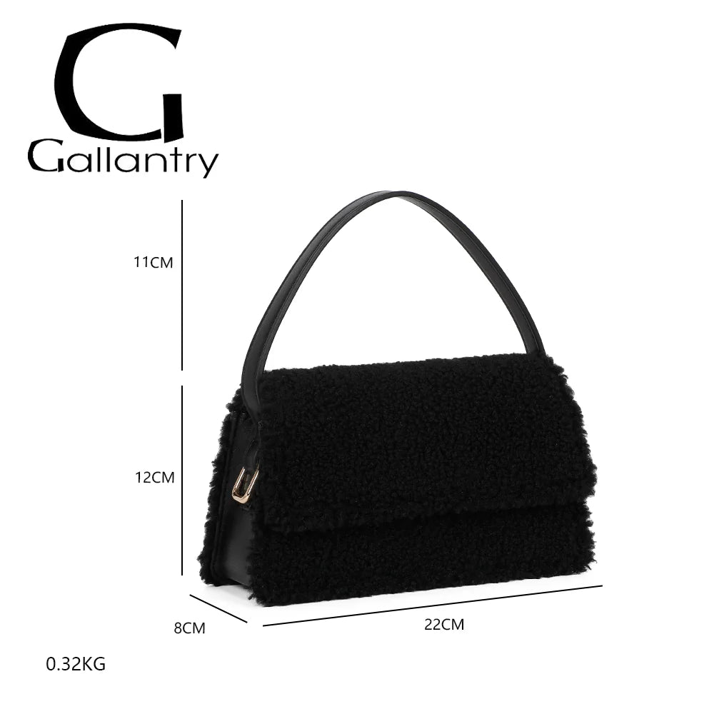 Dimensions du Rosino-Fluffy noir : 22 × 8 × 12 cm, avec une anse de 11 cm, pour un poids de 0,32 kg – réf. C-0167-4