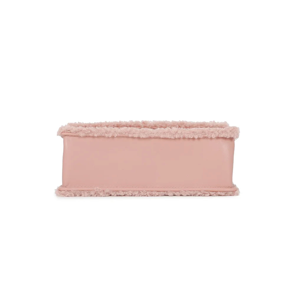 Dessous du Rosino-Fluffy rose, un format compact de 22 × 8 cm facile à glisser partout – réf. C-0167-4