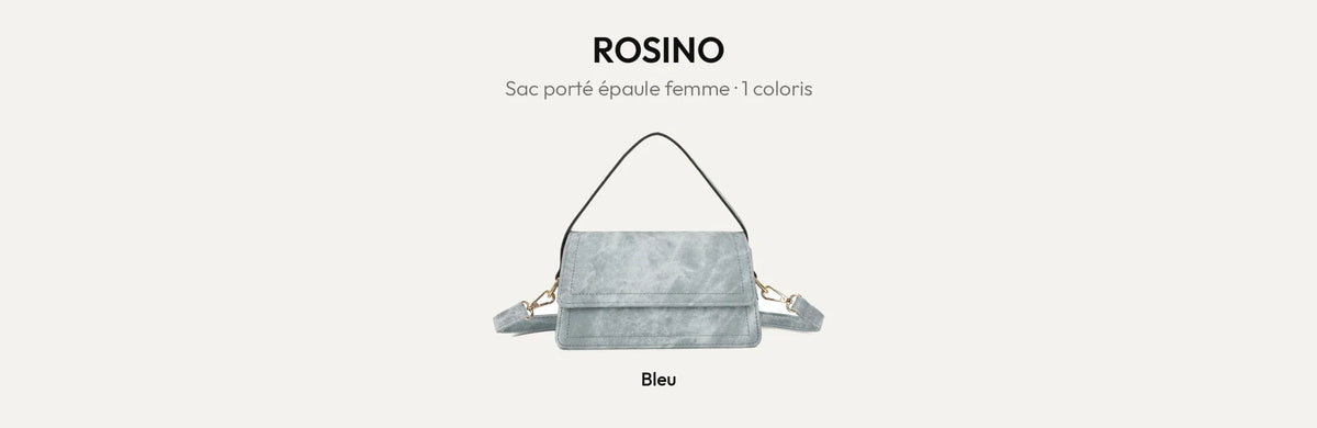 Sac porté épaule femme Rosino effet jean délavé en coloris bleu – Gallantry Paris – réf. C-0167-1