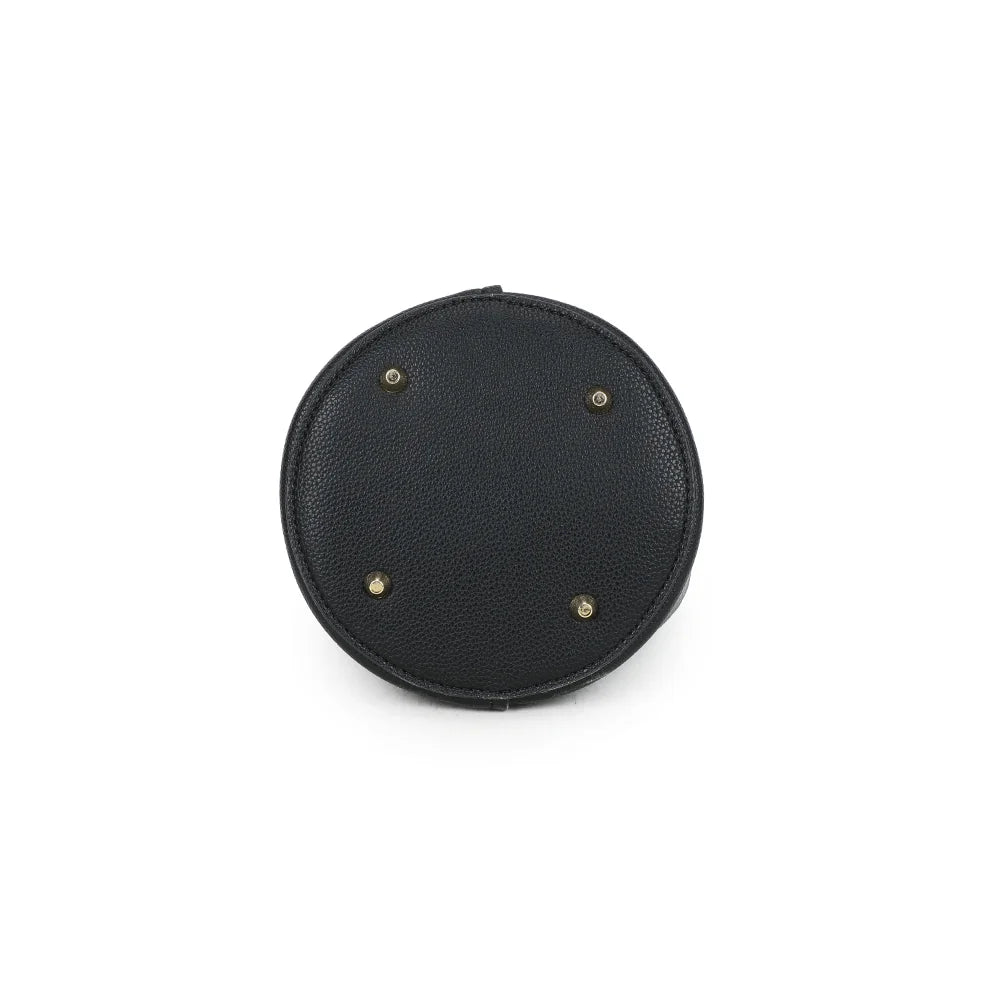 Dessous du Ruban Chic noir : base ronde posée sur de petits pieds métalliques – réf. KJ-62087
