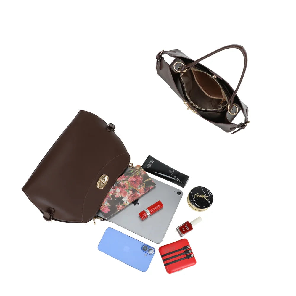 Intérieur du Salomé café : ouverture zippée et espace organisé pour les essentiels – réf. KC-23004
