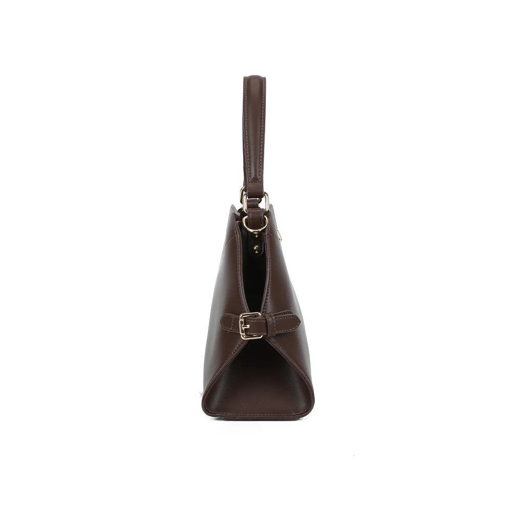 Profil du Salomé café : 9 cm de profondeur et patte latérale à boucle – réf. KC-23004