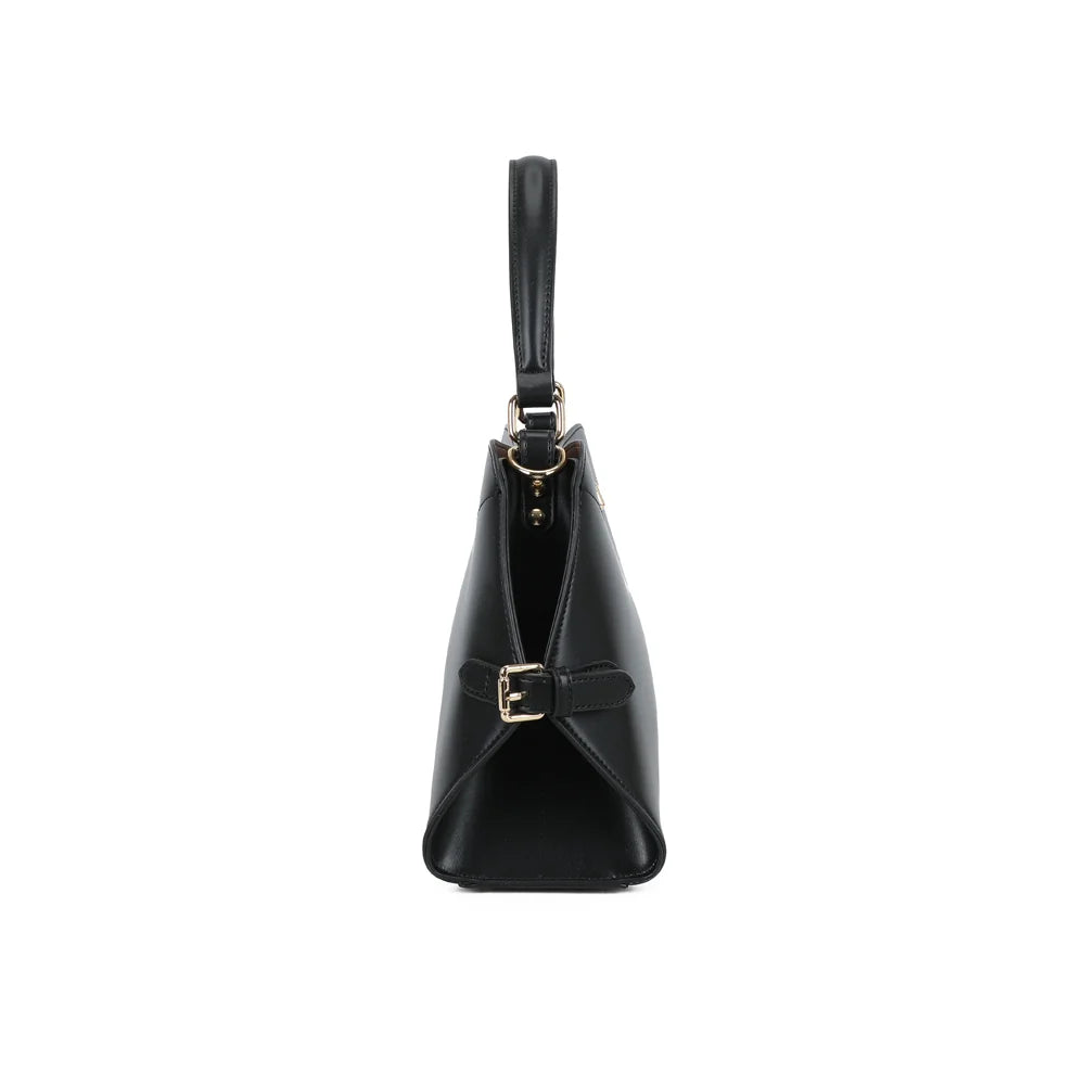 Profil du Salomé noir : 9 cm de profondeur et patte latérale à boucle – réf. KC-23004