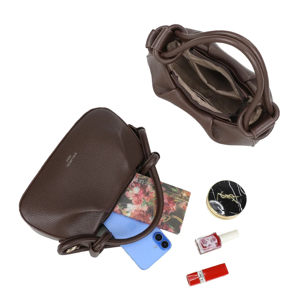Intérieur du Sélya café : compartiment zippé avec poche intérieure zippée pour vos essentiels – réf. R-2043