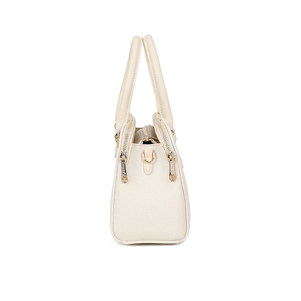 Profil du Séna beige : 12 cm de profondeur pour trois compartiments zippés – réf. DG-5804