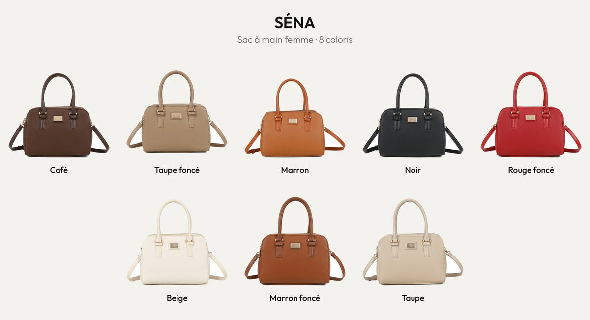 Sac à main femme Séna en simili cuir grainé, 8 coloris – Gallantry Paris – réf. DG-5804