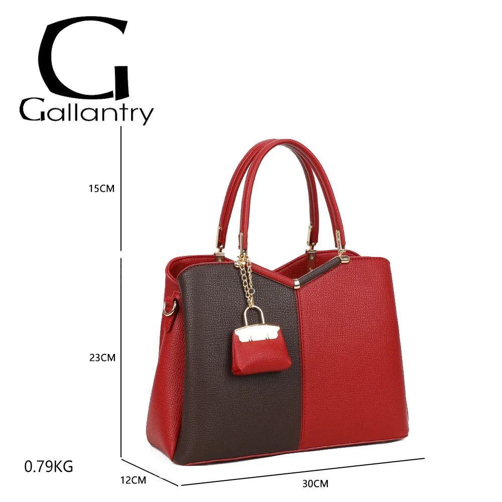 Dimensions du Serena Duo rouge : 30 × 12 × 23 cm, anses de 15 cm de hauteur, poids de 0,79 kg – réf. M-9130-A