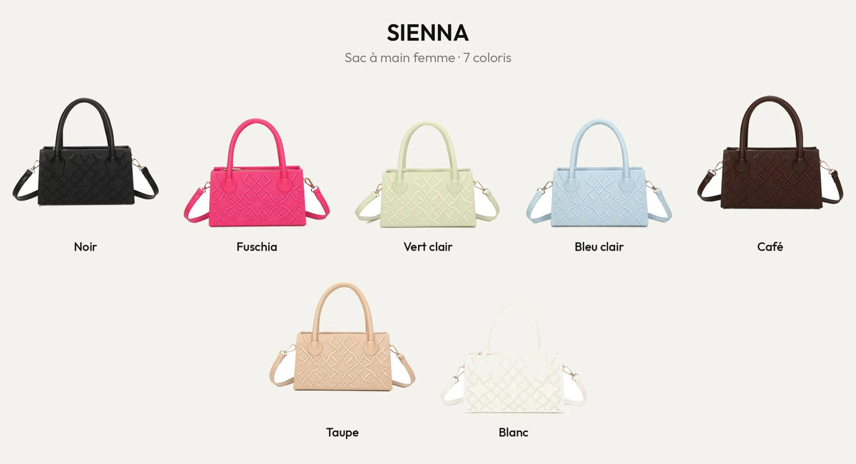 Sac à main femme Sienna à motif embossé en 7 coloris – Gallantry Paris – réf. YL-26014