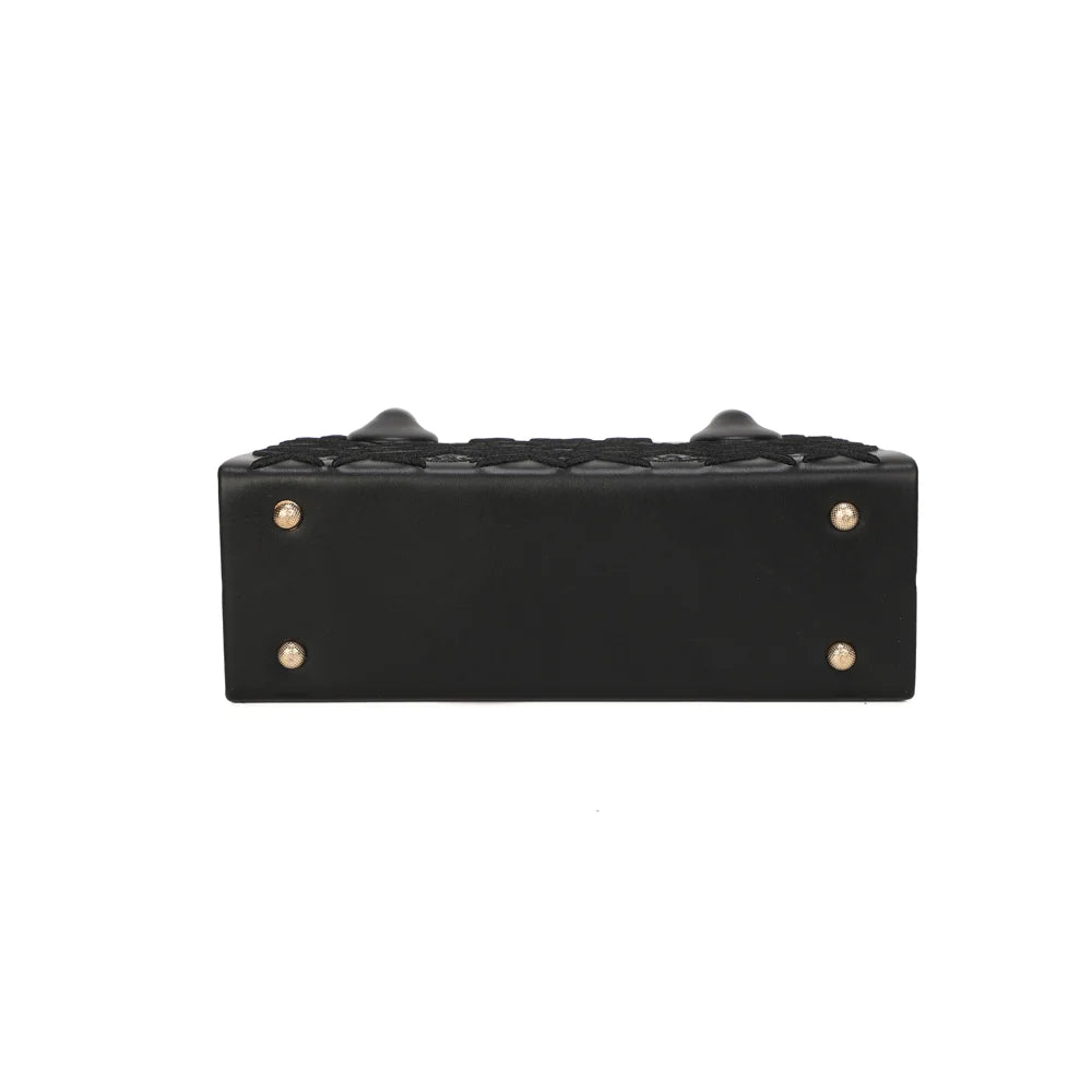 Dessous du Sienna noir, doté de pieds de protection métalliques sous la base – réf. YL-26014