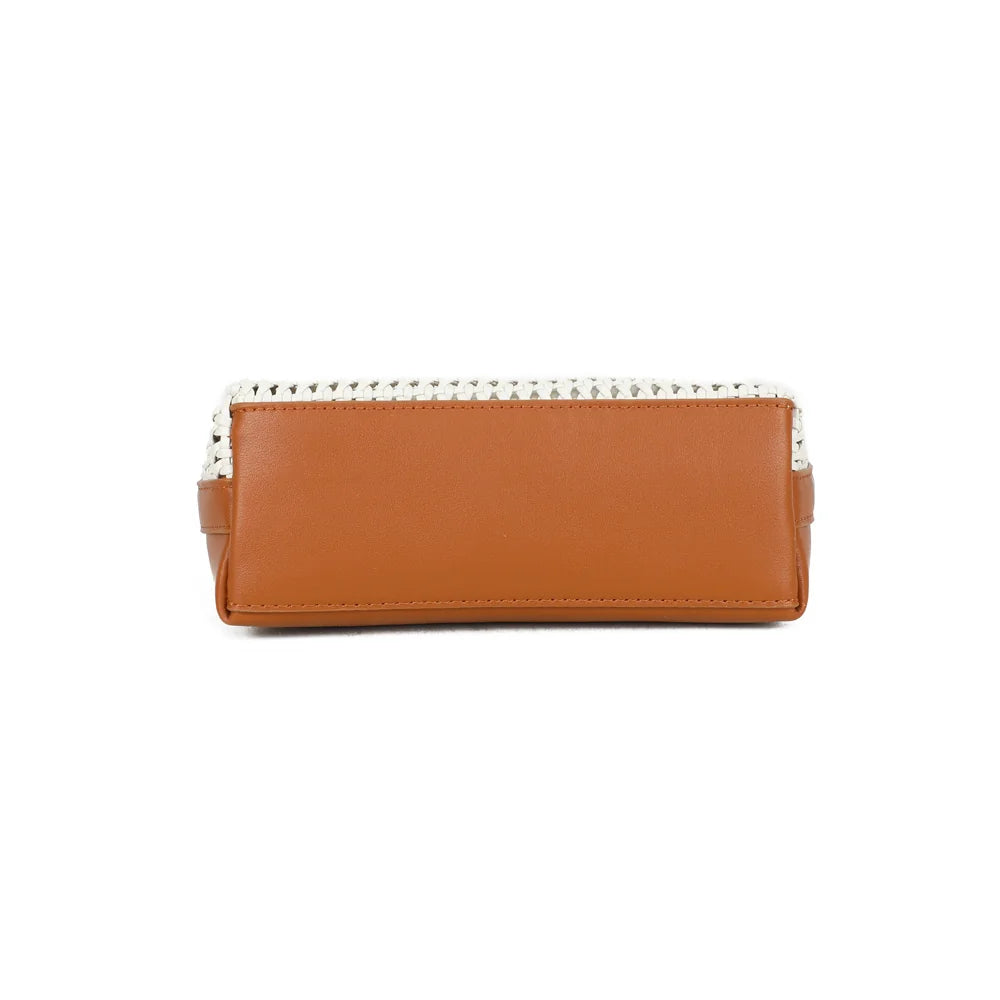 Vue du dessous du Sira Riviera marron, contour synthétique lisse assorti à l’anse – réf. A-9153