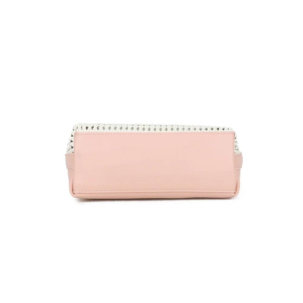 Vue du dessous du Sira Riviera rose, contour synthétique lisse assorti à l’anse – réf. A-9153