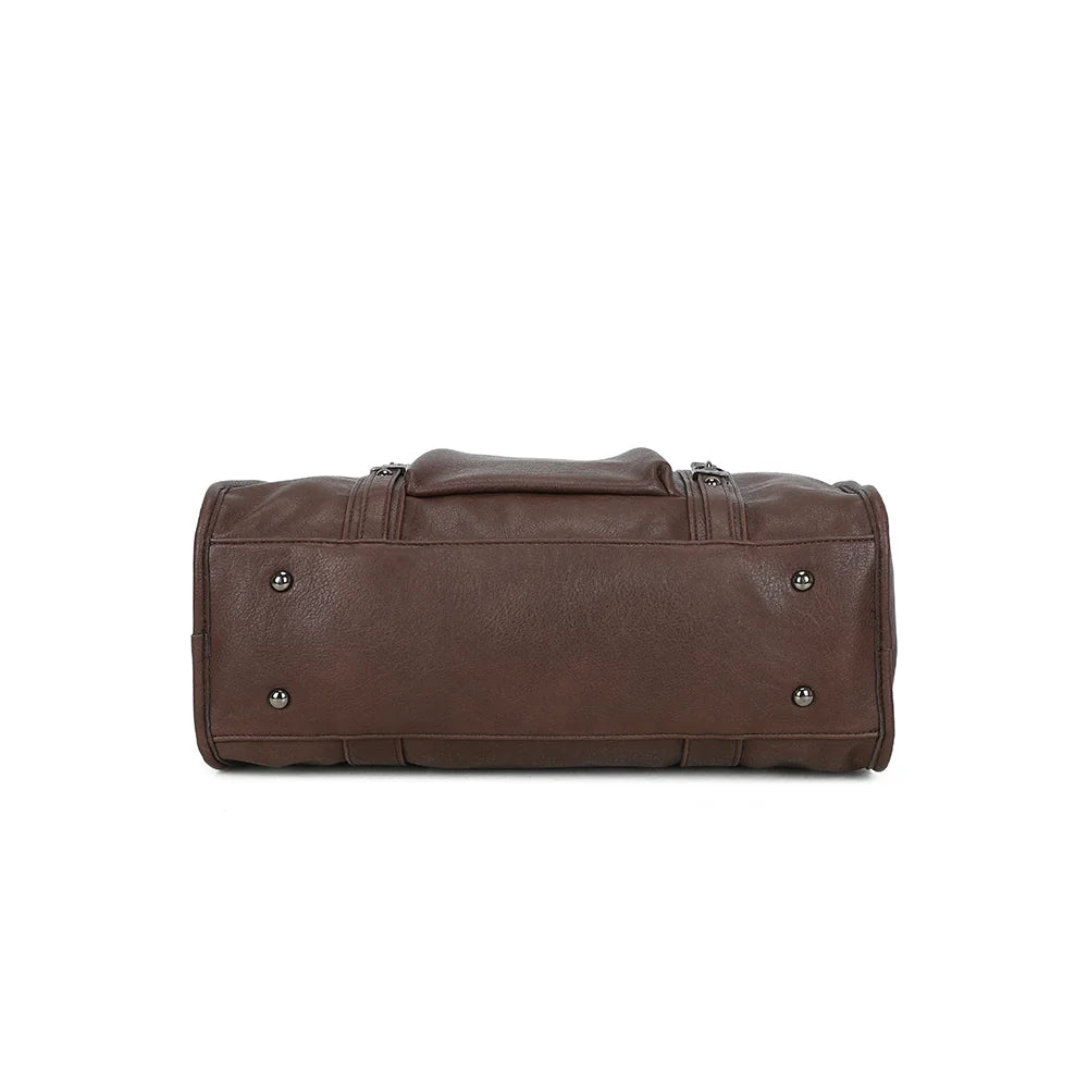 Dessous du Skyla Grand Mat café : une base large de 39 × 16 cm en simili cuir grainé – réf. R-1979-3