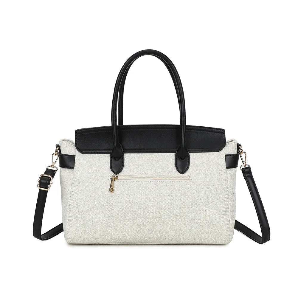 Dos du Soft Belt beige/noir : ligne structurée et matière effet toile – réf. R-2037