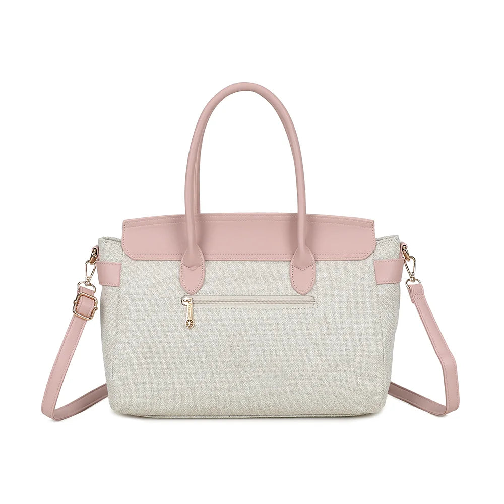 Dos du Soft Belt rose : ligne structurée et matière effet toile – réf. R-2037