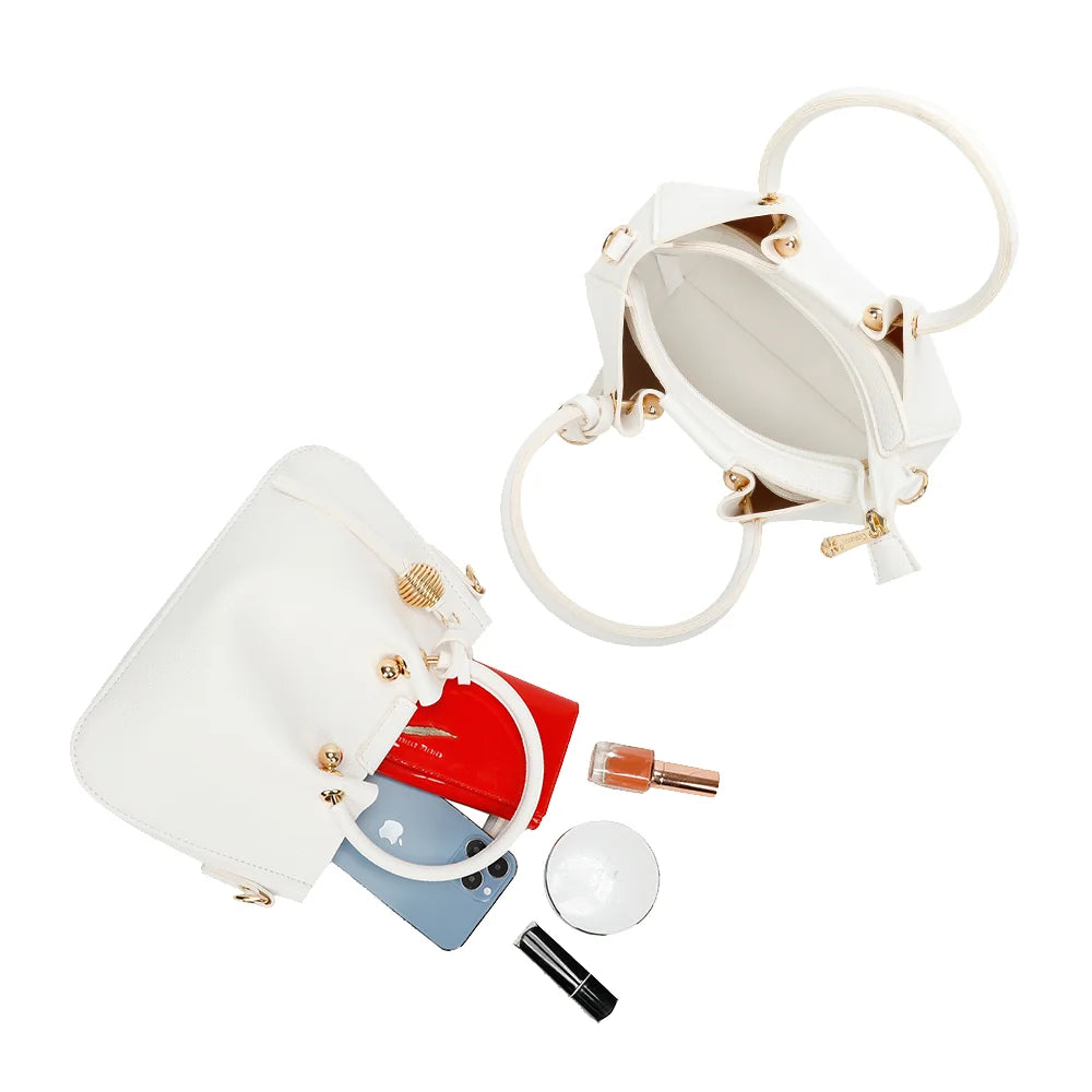 Intérieur zippé du Solène blanc : téléphone, portefeuille et maquillage y trouvent leur place – réf. DQ-8656