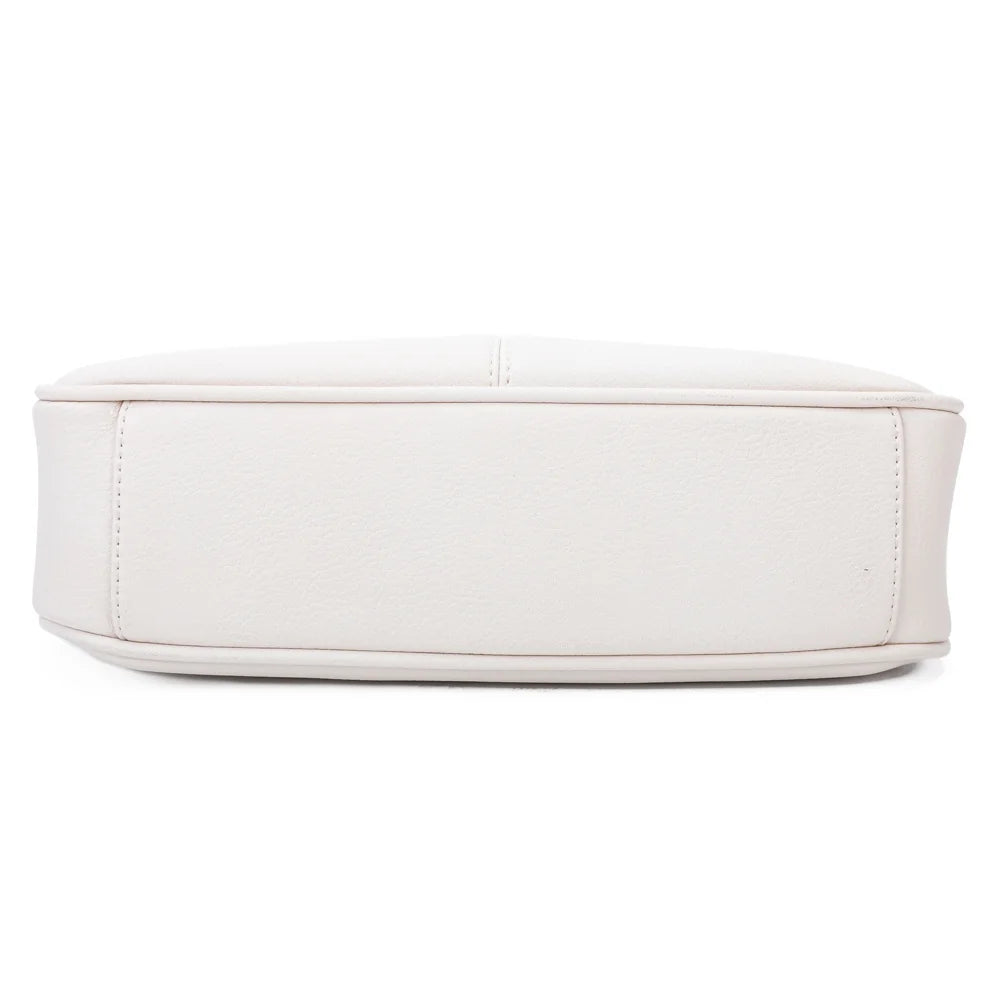 Dessous du Sora Urban beige : base arrondie en simili cuir grainé, 29 cm de largeur – réf. Z-83016