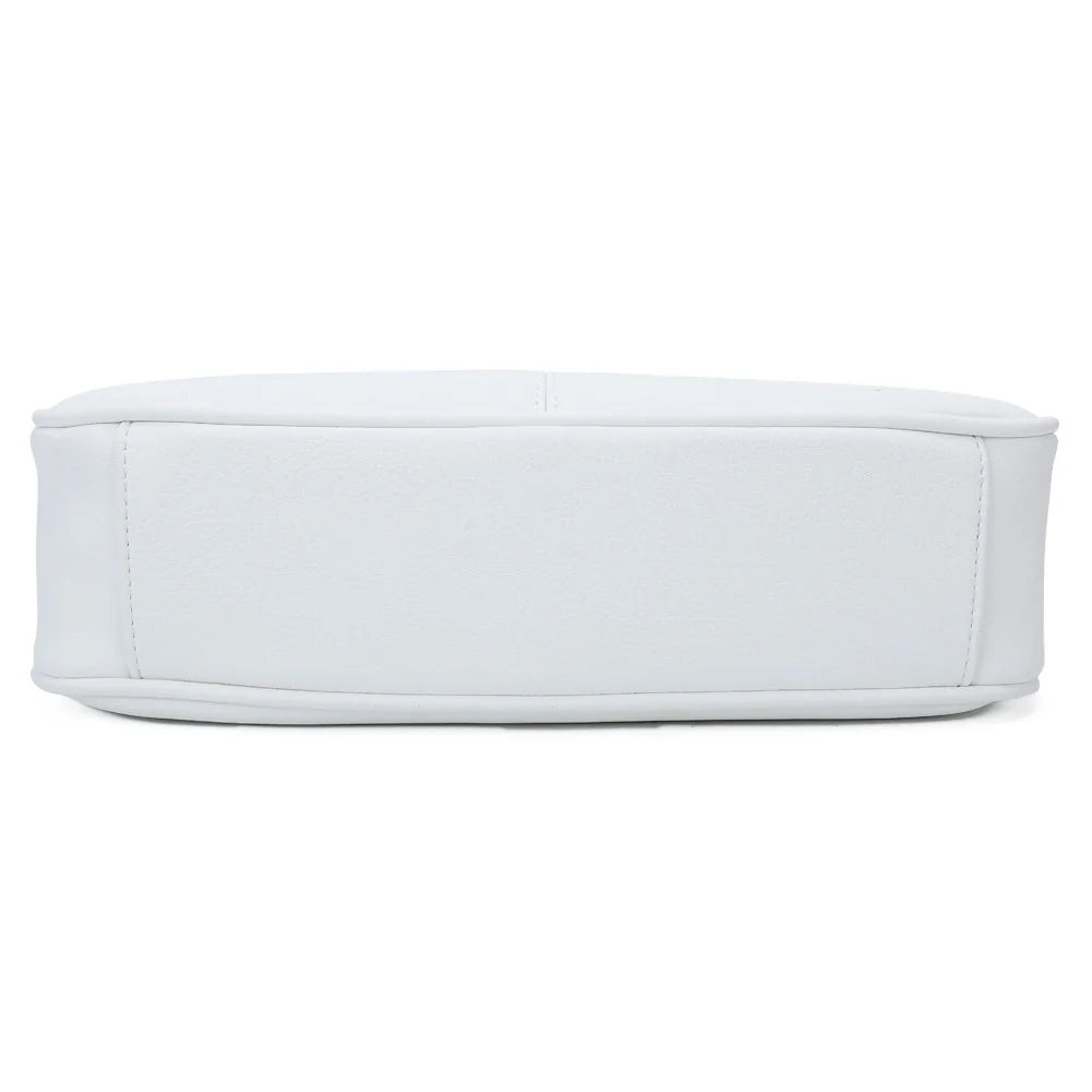 Dessous du Sora Urban blanc : base arrondie en simili cuir grainé, 29 cm de largeur – réf. Z-83016