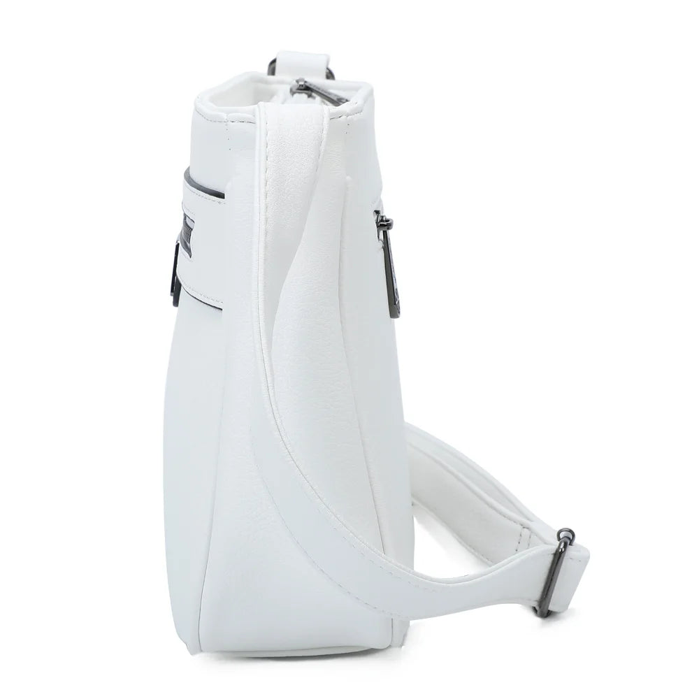 Profil du Sora Urban blanc : un format fin de 8 cm de profondeur, facile à porter au quotidien – réf. Z-83016