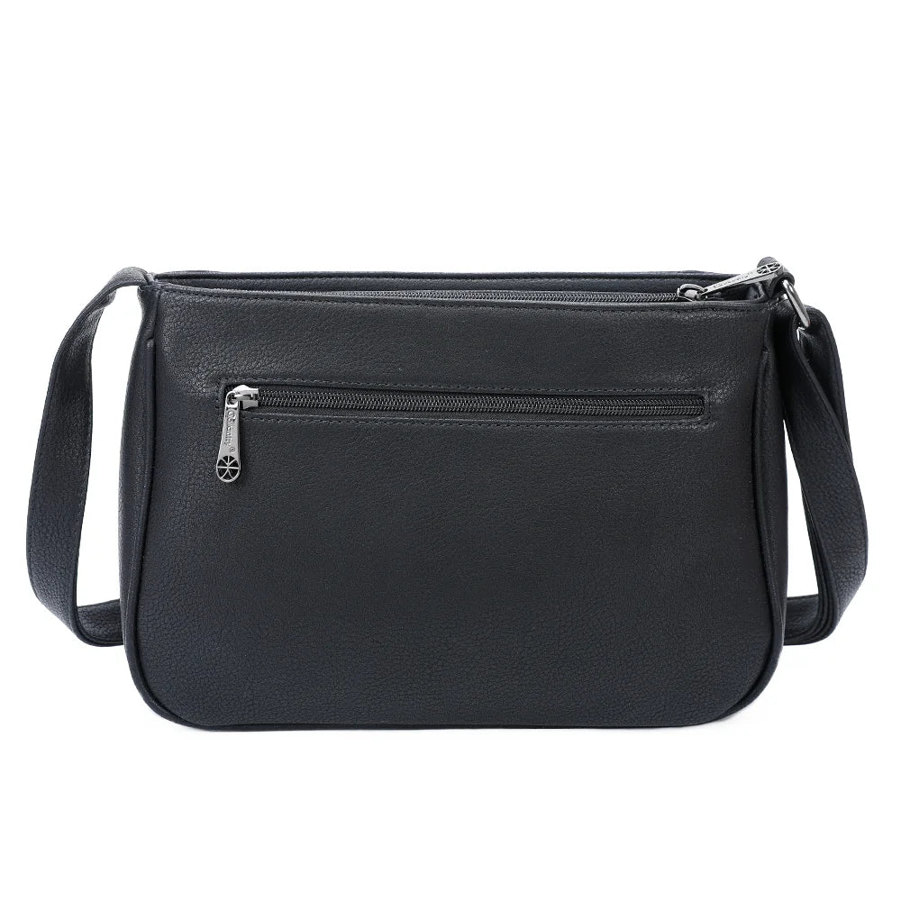 Dos du Sora Urban noir : silhouette aux angles arrondis en simili cuir grainé – réf. Z-83016