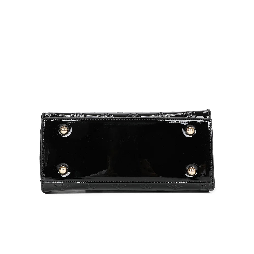 Dessous du Stella noir, base plate et nette en synthétique verni brillant – réf. R-1627-2