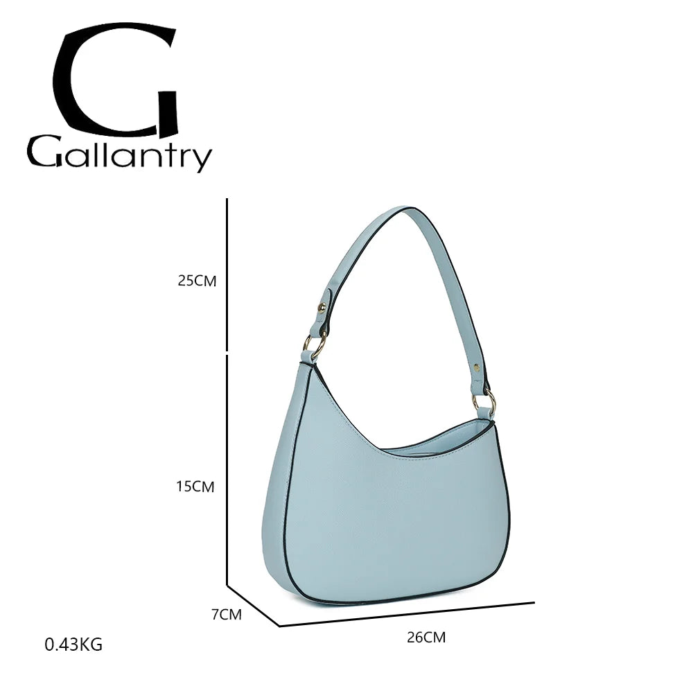 Dimensions du Tereza bleu pastel : 26 × 7 × 15 cm, anse de 25 cm de hauteur, 0,43 kg – réf. R-1957