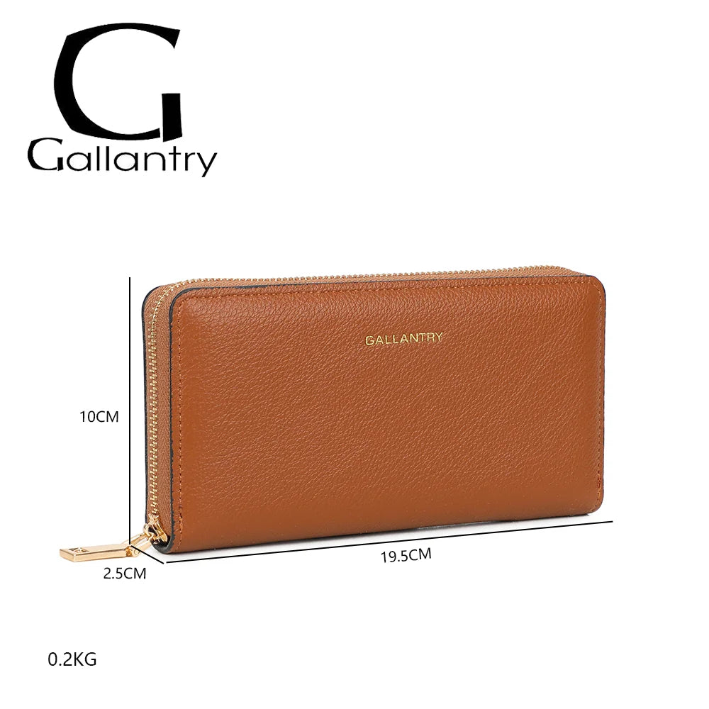 Dimensions du portefeuille Thaïs Zip marron : 19,5 × 2,5 × 10 cm pour un poids de 0,20 kg
