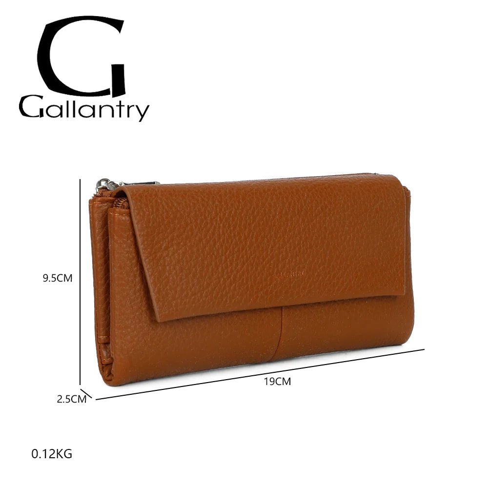 Dimensions du portefeuille Tilda marron : 19 × 2,5 × 9,5 cm pour 0,12 kg, format compact – réf. FD-81006