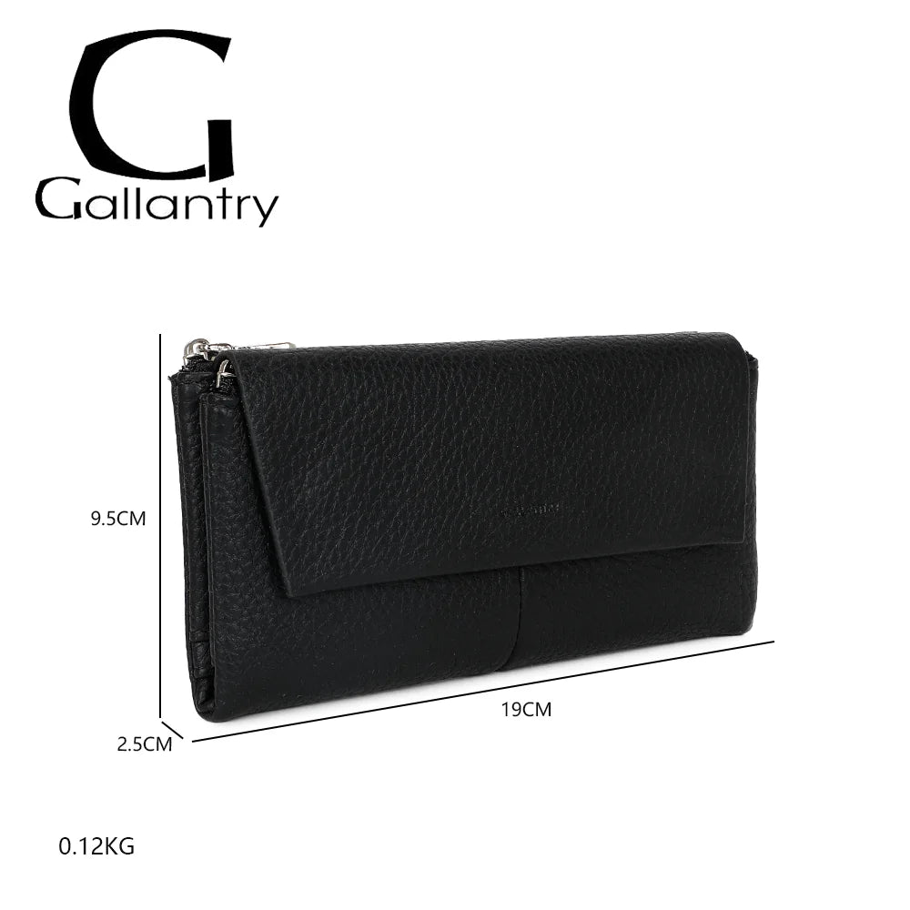 Dimensions du portefeuille Tilda noir : 19 × 2,5 × 9,5 cm pour 0,12 kg, format compact – réf. FD-81006