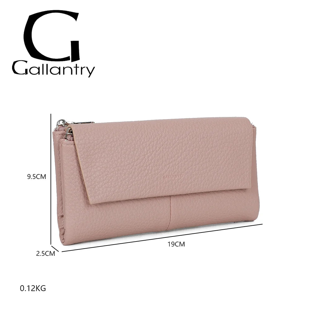 Dimensions du portefeuille Tilda rose : 19 × 2,5 × 9,5 cm pour 0,12 kg, format compact – réf. FD-81006