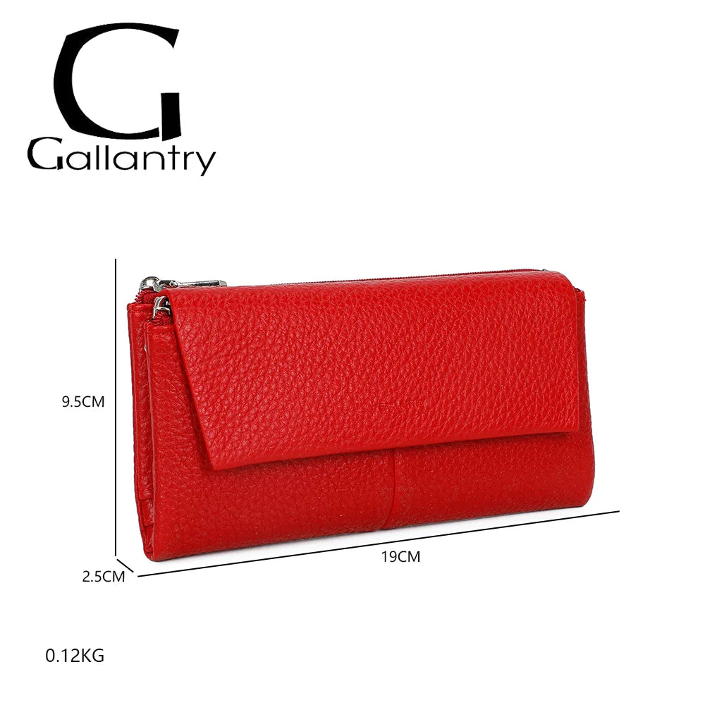 Dimensions du portefeuille Tilda rouge : 19 × 2,5 × 9,5 cm pour 0,12 kg, format compact – réf. FD-81006