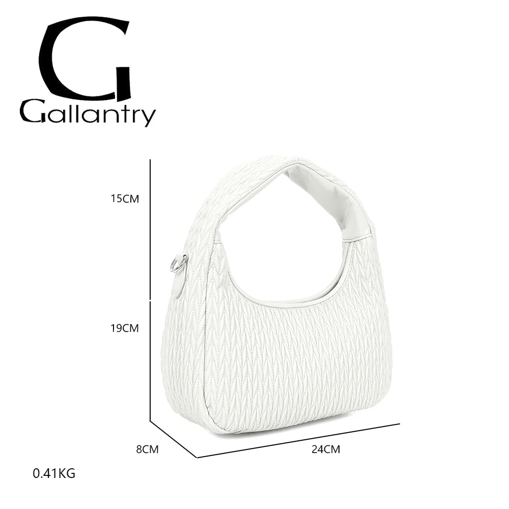 Dimensions du Tressia blanc : 24 × 8 × 19 cm, poignée de 15 cm, poids 0,41 kg – réf. A-9124