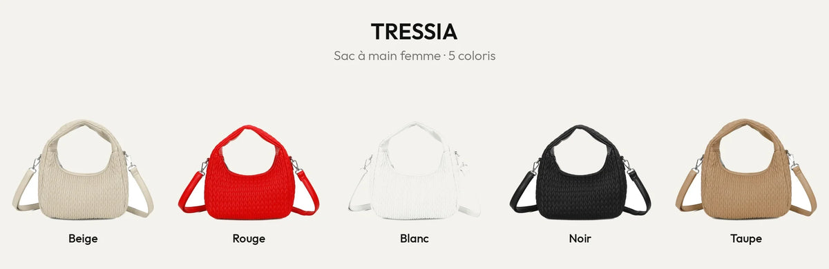 Sac à main femme Tressia à texture tressée en relief, en 5 coloris – Gallantry Paris – réf. A-9124