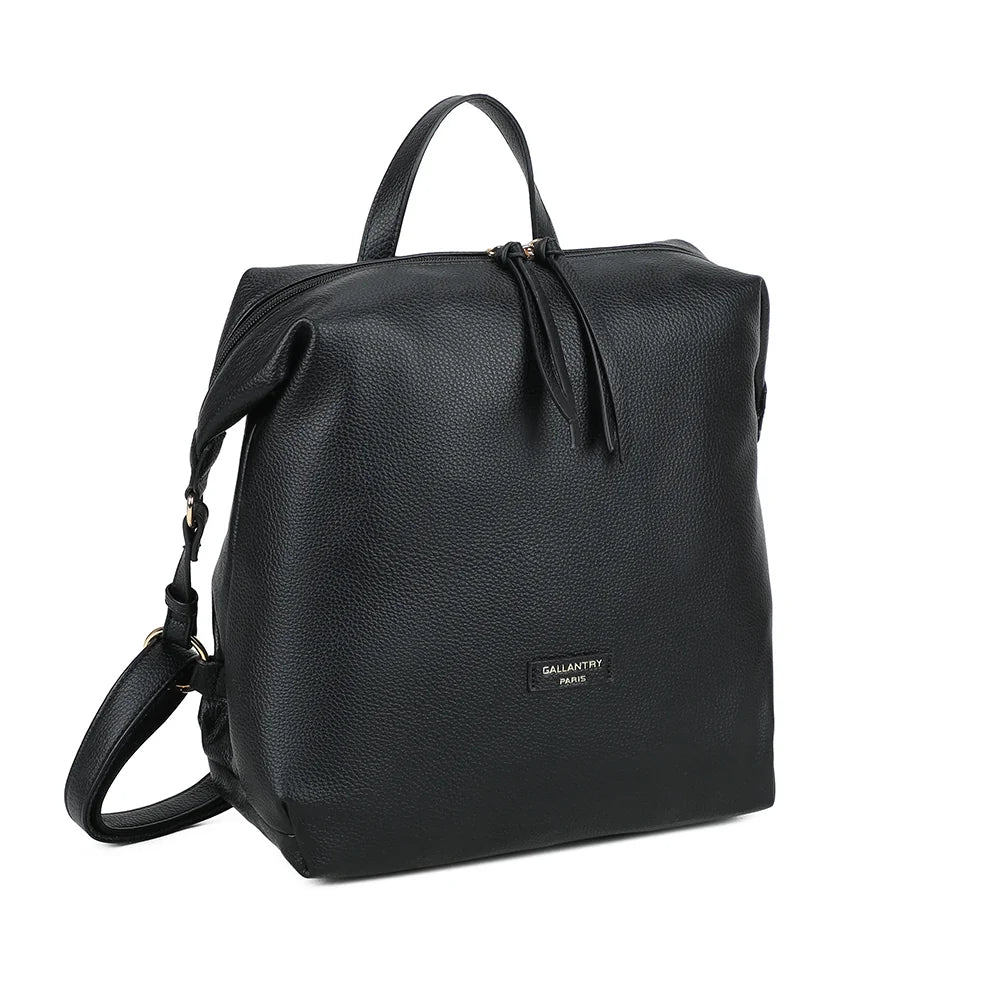 Urbania Chic noir vu de trois quarts : silhouette souple et structurée, attaches latérales dorées – réf. JC-53007