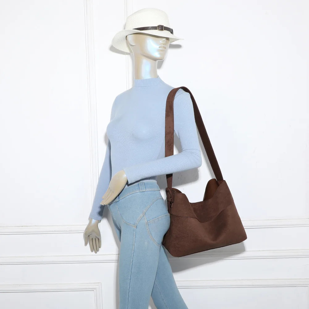 Vanys café porté à l’épaule : sac hobo femme souple qui épouse la silhouette – réf. R-2018