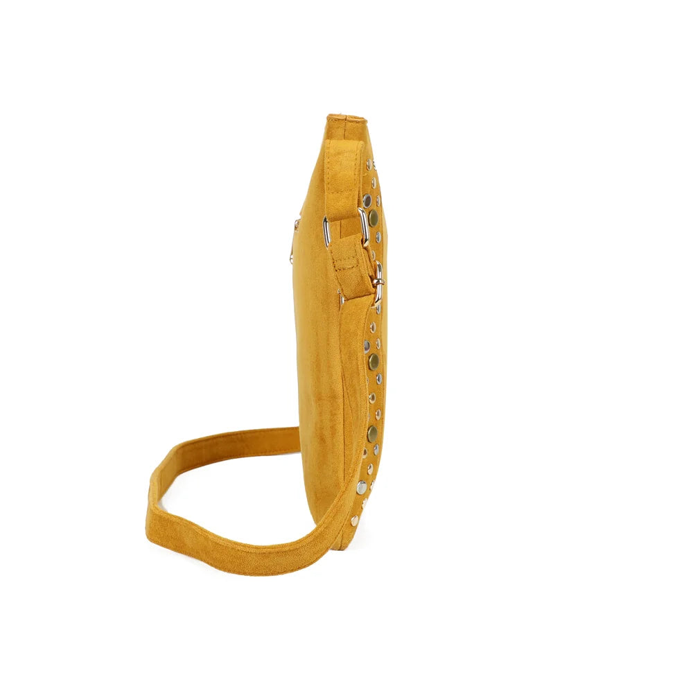 Profil du Velia jaune : un sac plat de 2 cm de profondeur, facile à glisser partout – réf. JC-53004