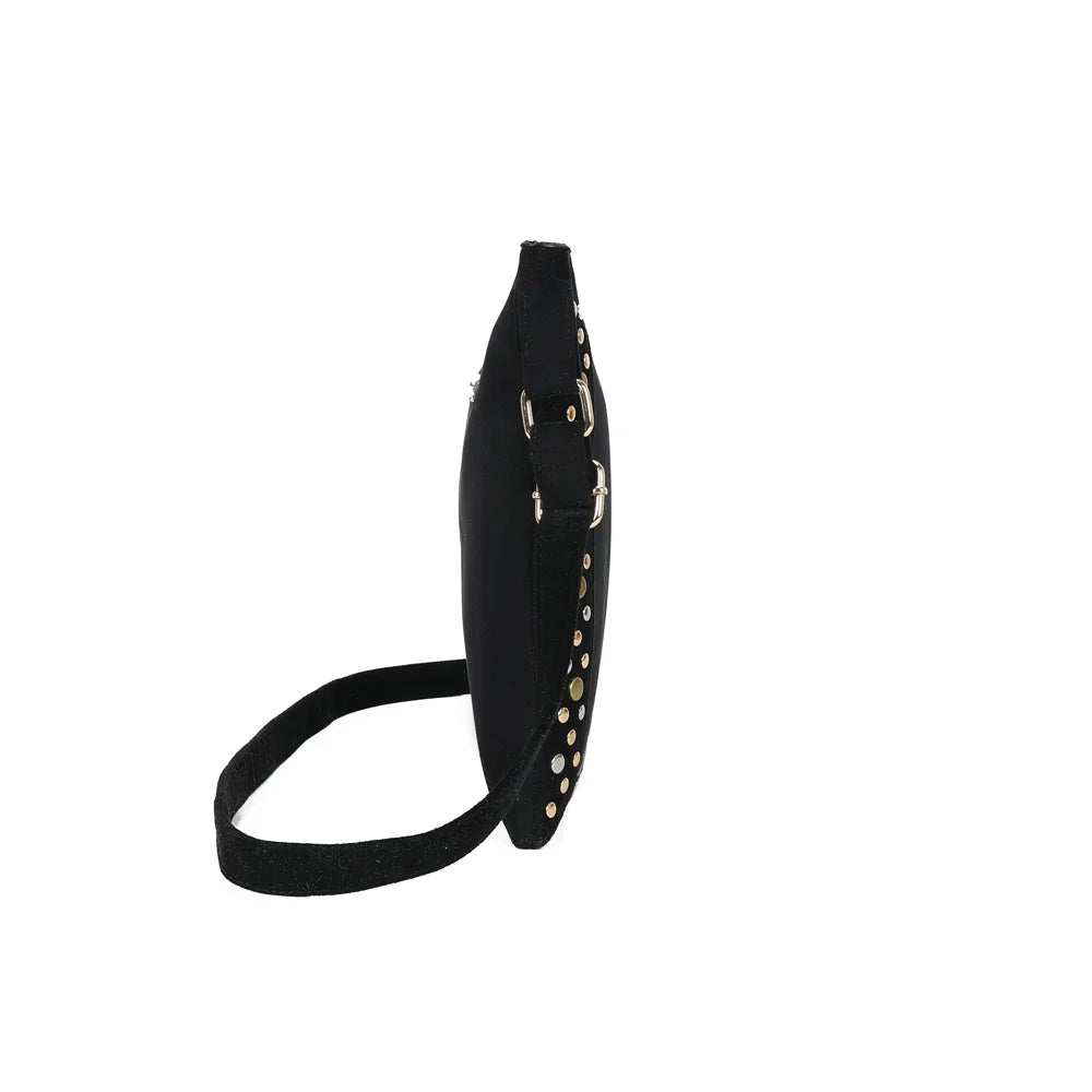 Profil du Velia noir : un sac plat de 2 cm de profondeur, facile à glisser partout – réf. JC-53004
