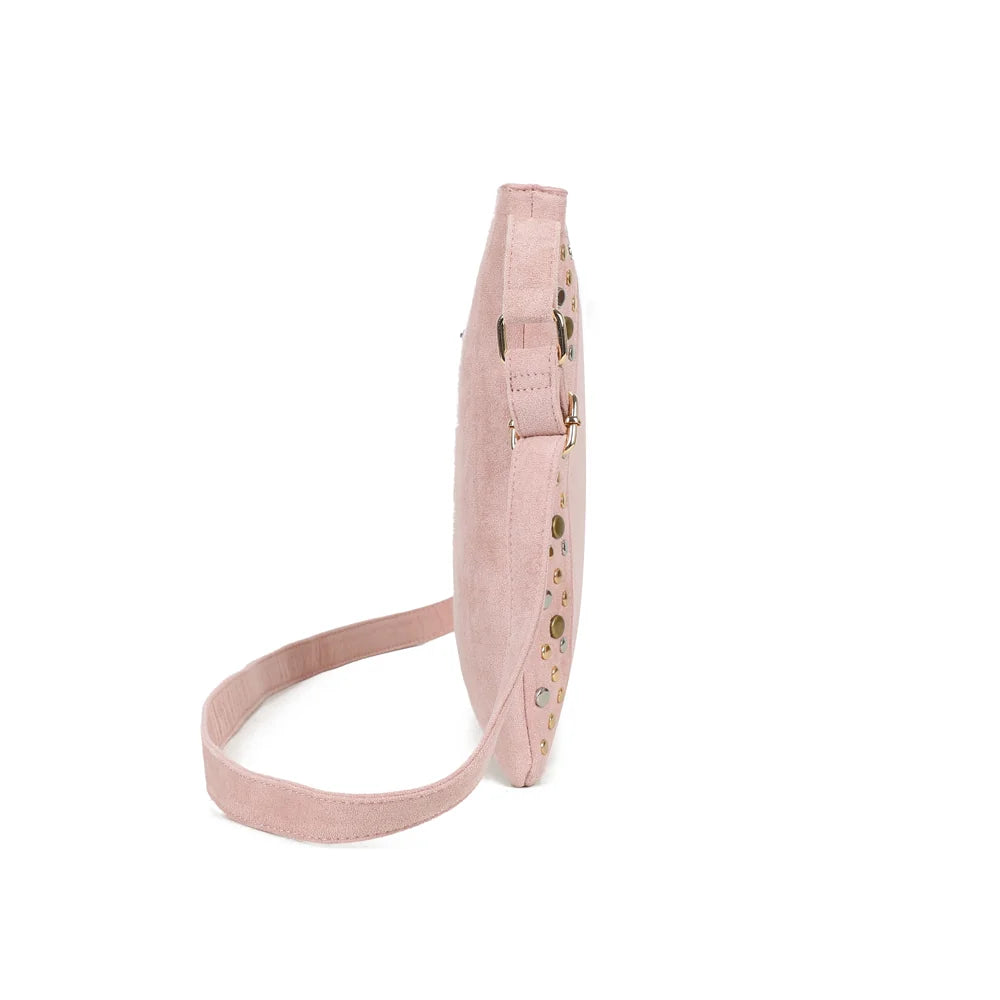Profil du Velia rose : un sac plat de 2 cm de profondeur, facile à glisser partout – réf. JC-53004
